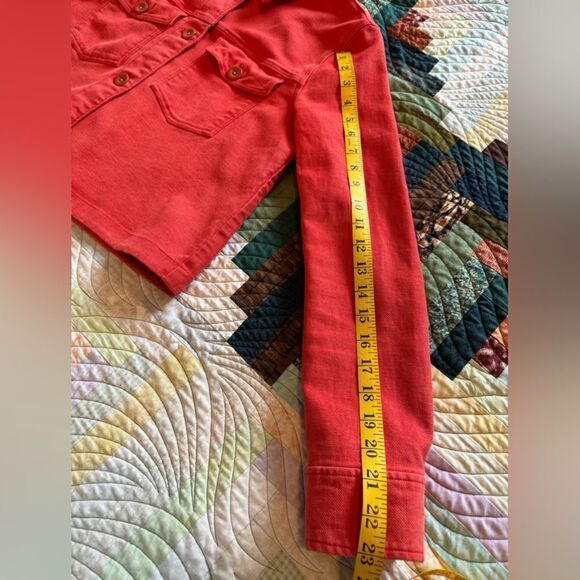 Anthropology Red Western-style Cropped Jersey Jacket Size Small - Picture 9 of 9